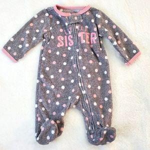 Carter's Newborn Footie, Grey, Little Sister